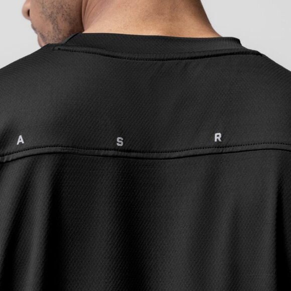 ASRV Black Short Sleeve Aerosilver "BOX LOGO" Oversized Tee - Picture 3 of 5